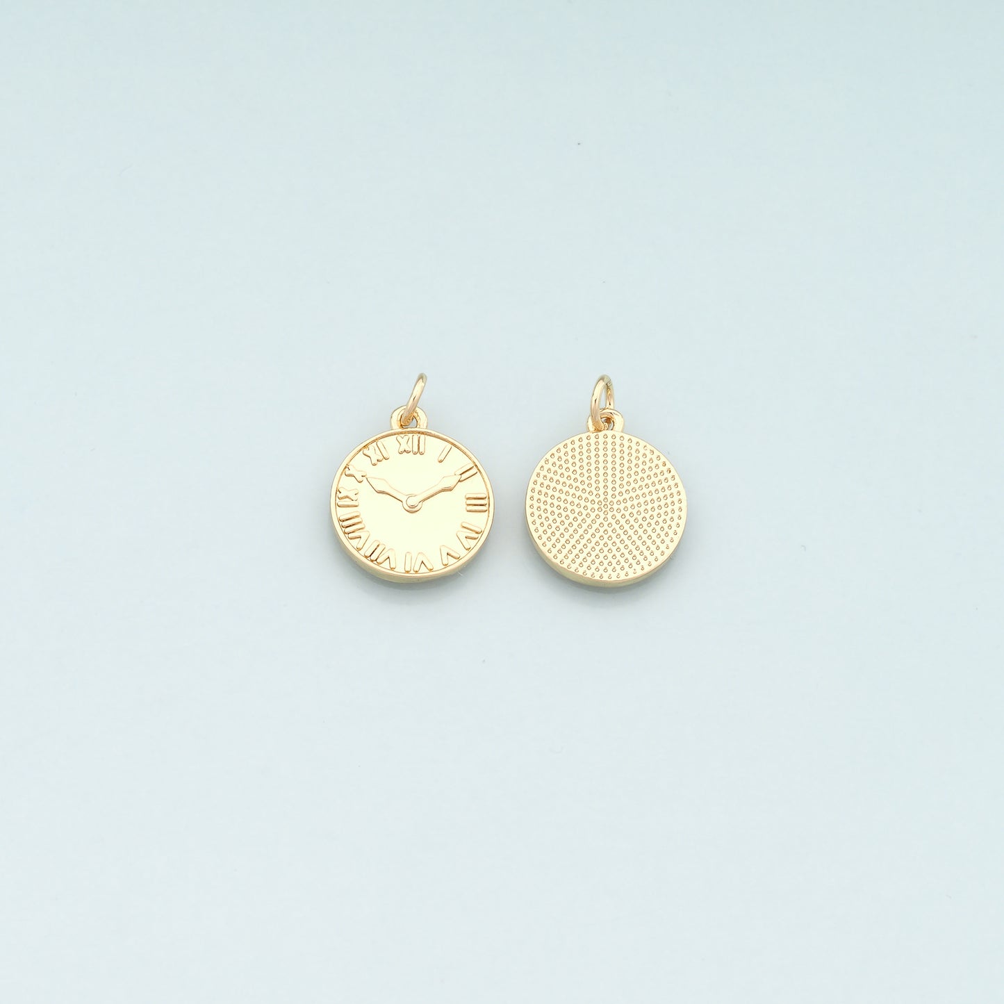 Gold Time Charms,18K Gold Filled Clock Pendant,Clock Charm Bracelet Necklace for DIY Jewelry Making Supply