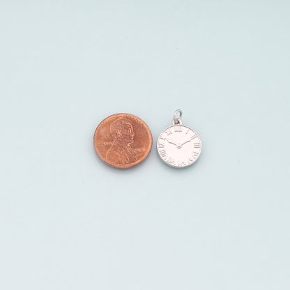 Gold Time Charms,18K Gold Filled Clock Pendant,Clock Charm Bracelet Necklace for DIY Jewelry Making Supply