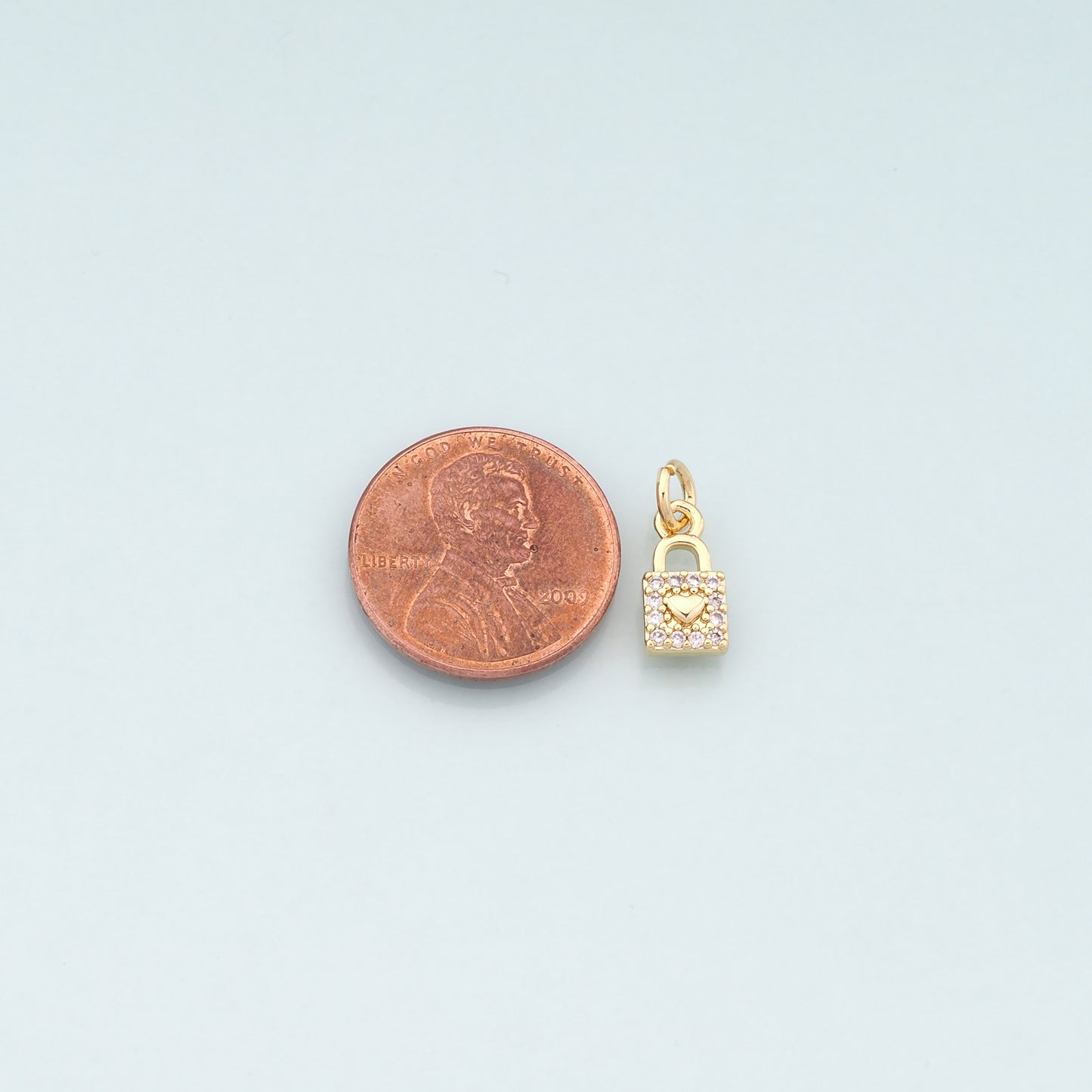 Gold Key Lock Charms,18K Gold Filled Lock Pendant,CZ Micro Pave Lock Charm Bracelet Necklace for DIY Jewelry Making Supply