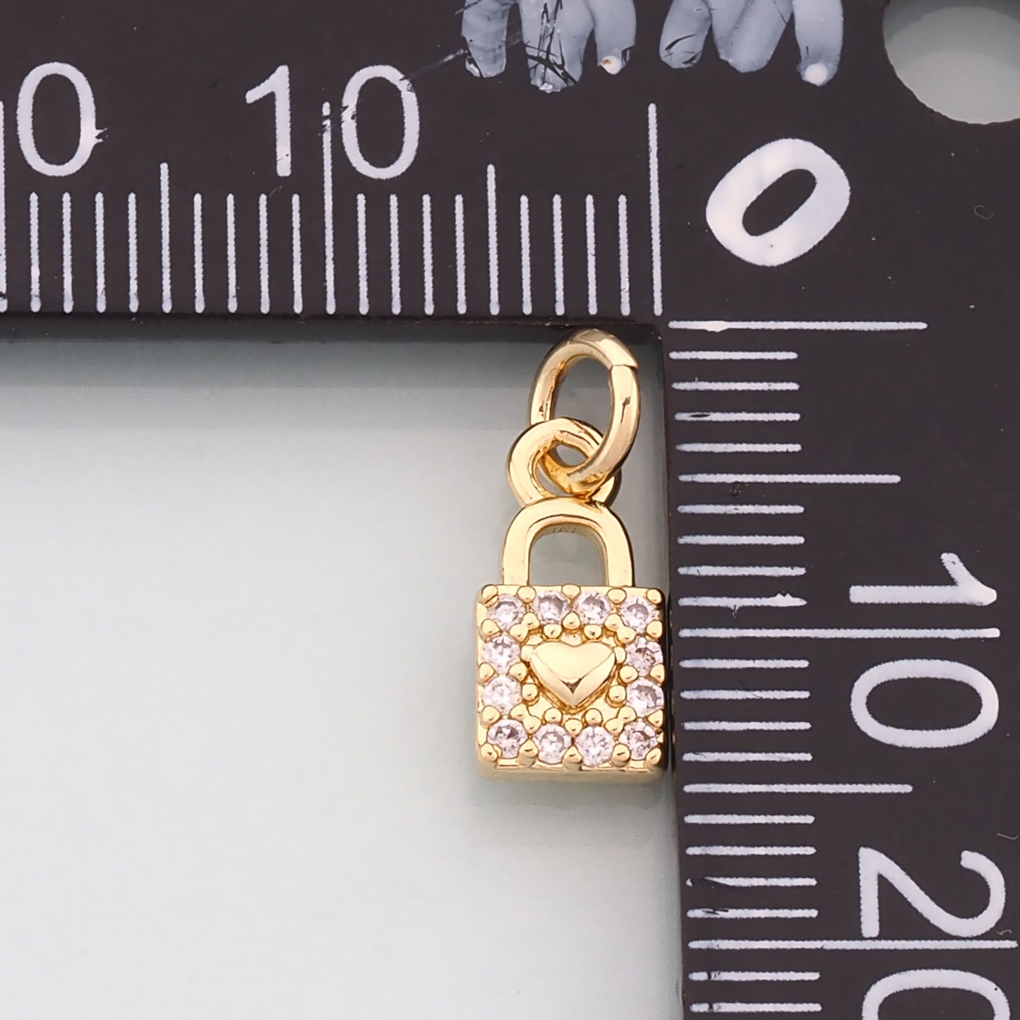 Gold Key Lock Charms,18K Gold Filled Lock Pendant,CZ Micro Pave Lock Charm Bracelet Necklace for DIY Jewelry Making Supply