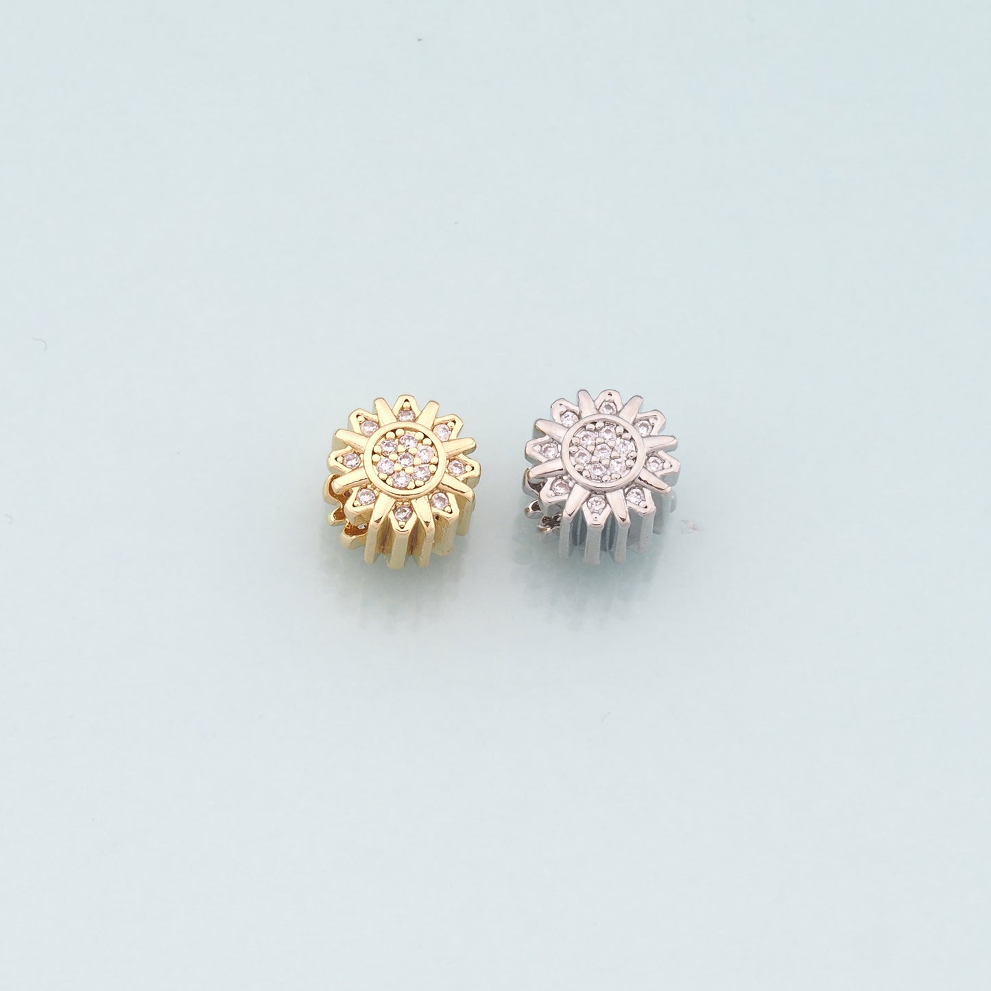 Gold Sun Spacer Beads Charms,18K Gold Filled Sun Bracelet Necklace for DIY Jewelry Making Supply