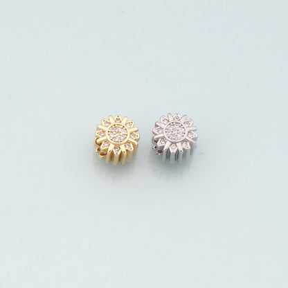 Gold Sun Spacer Beads Charms,18K Gold Filled Sun Bracelet Necklace for DIY Jewelry Making Supply