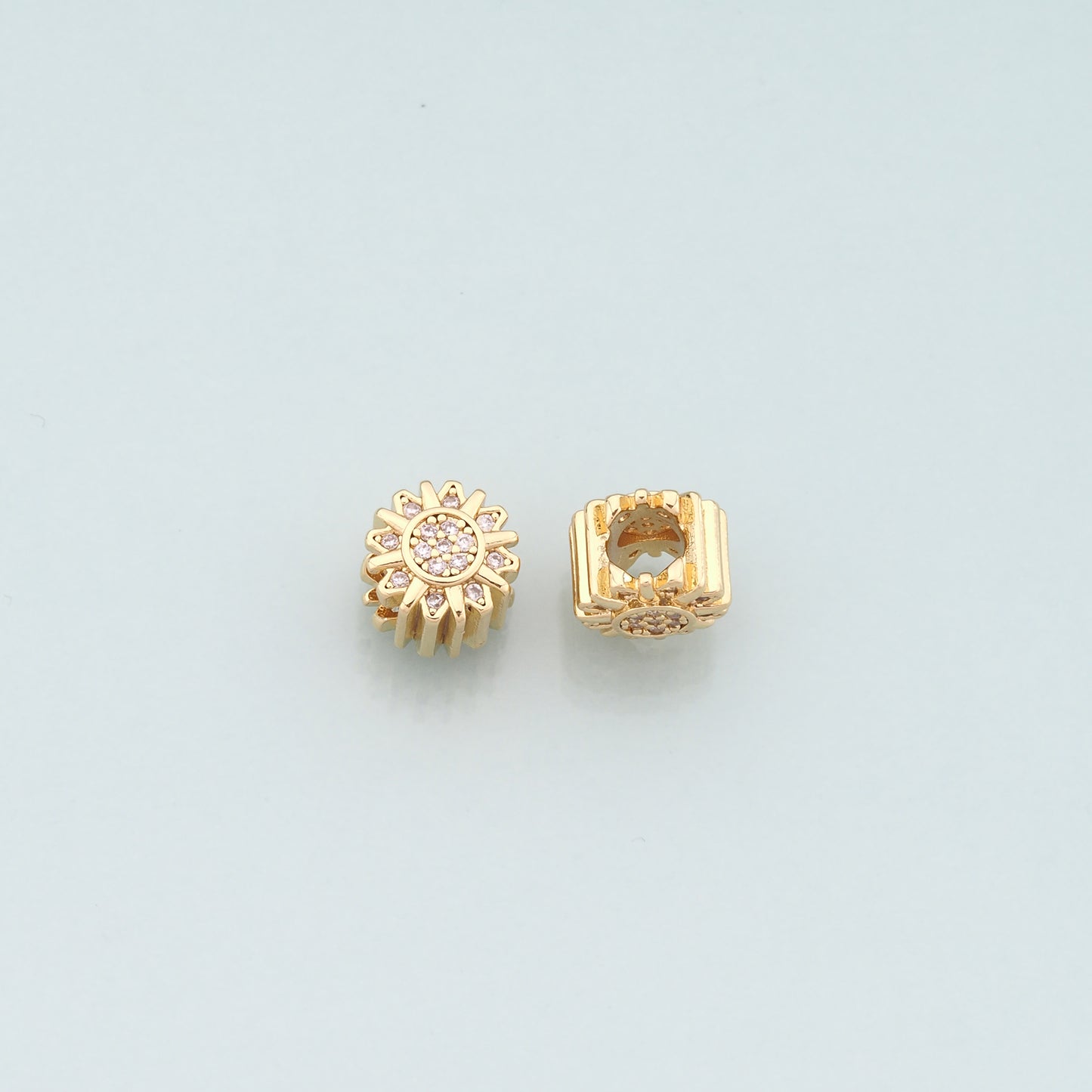Gold Sun Spacer Beads Charms,18K Gold Filled Sun Bracelet Necklace for DIY Jewelry Making Supply