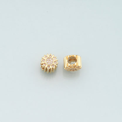 Gold Sun Spacer Beads Charms,18K Gold Filled Sun Bracelet Necklace for DIY Jewelry Making Supply