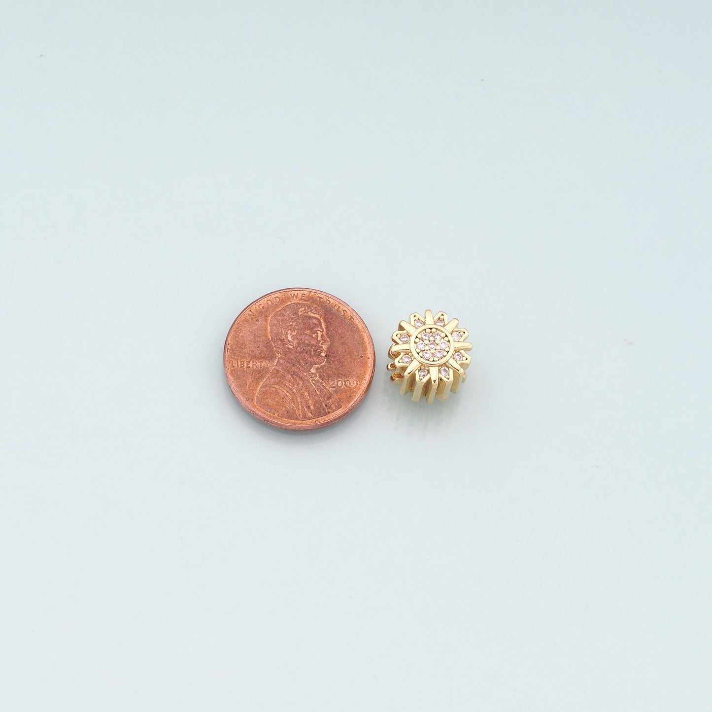 Gold Sun Spacer Beads Charms,18K Gold Filled Sun Bracelet Necklace for DIY Jewelry Making Supply