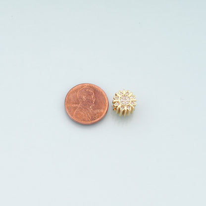 Gold Sun Spacer Beads Charms,18K Gold Filled Sun Bracelet Necklace for DIY Jewelry Making Supply