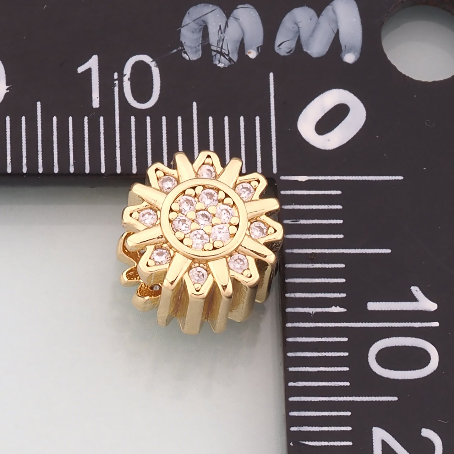 Gold Sun Spacer Beads Charms,18K Gold Filled Sun Bracelet Necklace for DIY Jewelry Making Supply