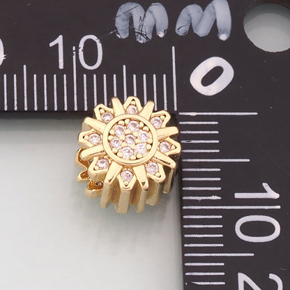 Gold Sun Spacer Beads Charms,18K Gold Filled Sun Bracelet Necklace for DIY Jewelry Making Supply