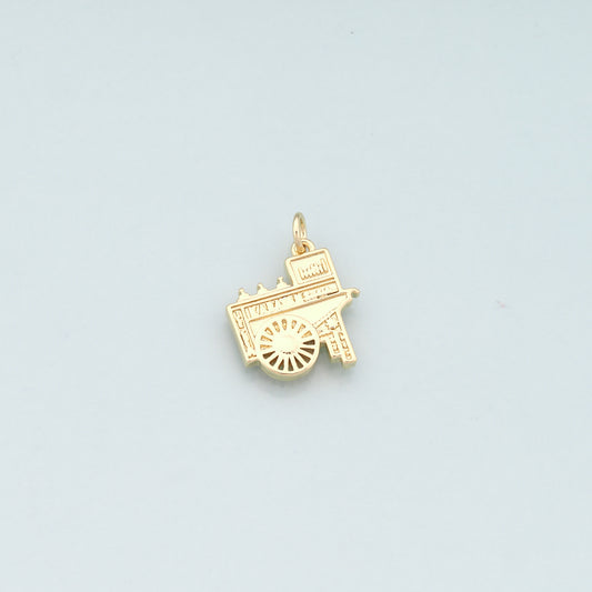 18K Gold Filled Train Pendant,Dainty Train Charm Bracelet Necklace for DIY Jewelry Making Supply