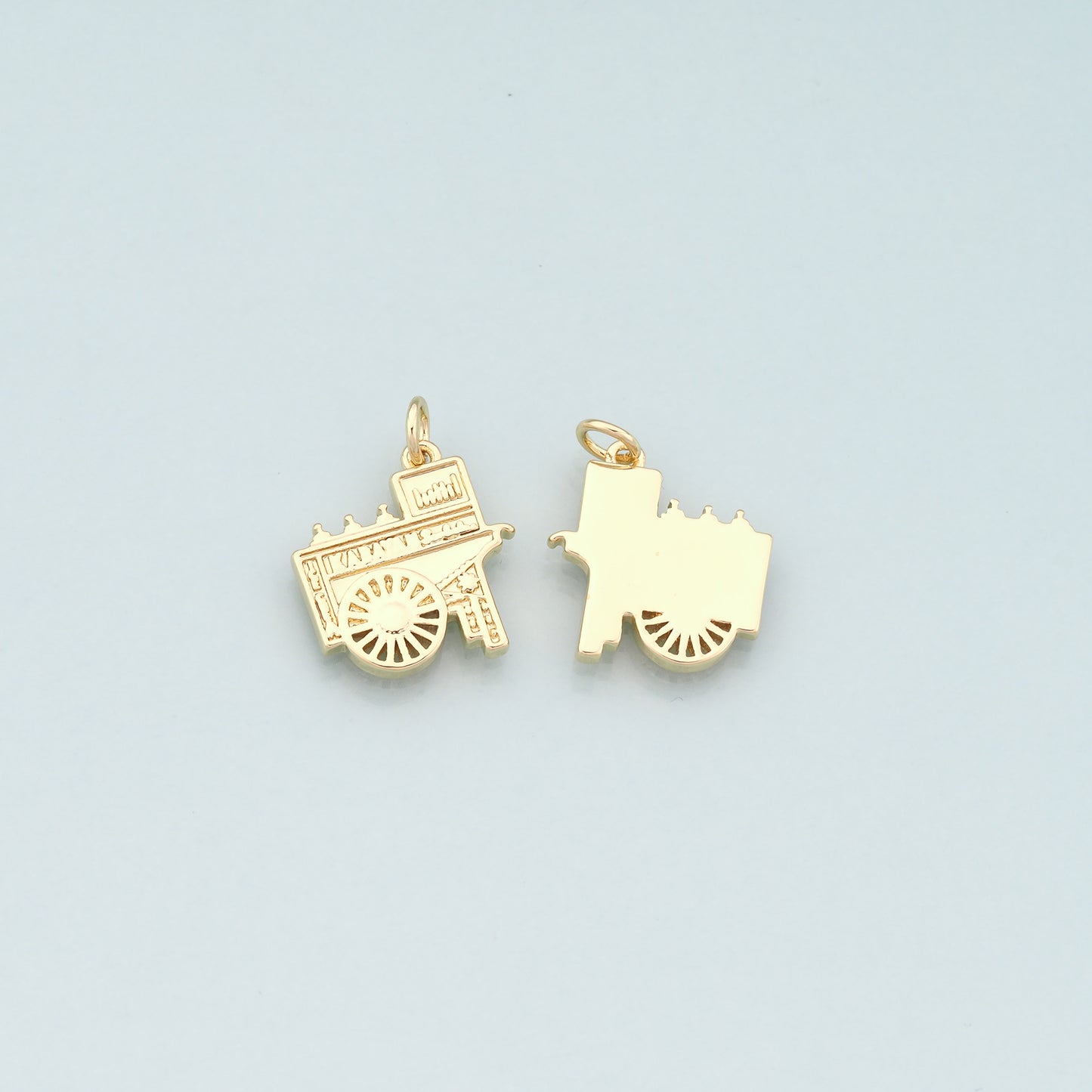 18K Gold Filled Train Pendant,Dainty Train Charm Bracelet Necklace for DIY Jewelry Making Supply
