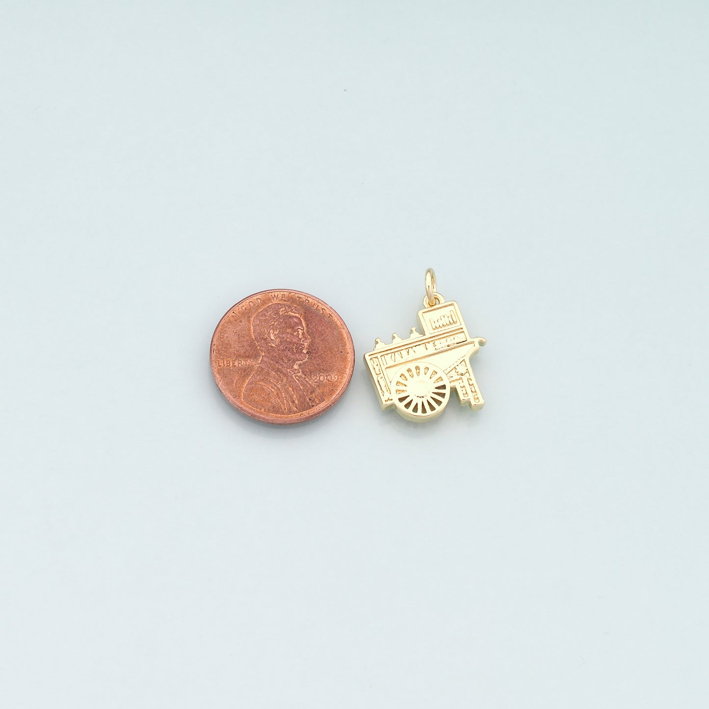 18K Gold Filled Train Pendant,Dainty Train Charm Bracelet Necklace for DIY Jewelry Making Supply