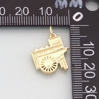 18K Gold Filled Train Pendant,Dainty Train Charm Bracelet Necklace for DIY Jewelry Making Supply