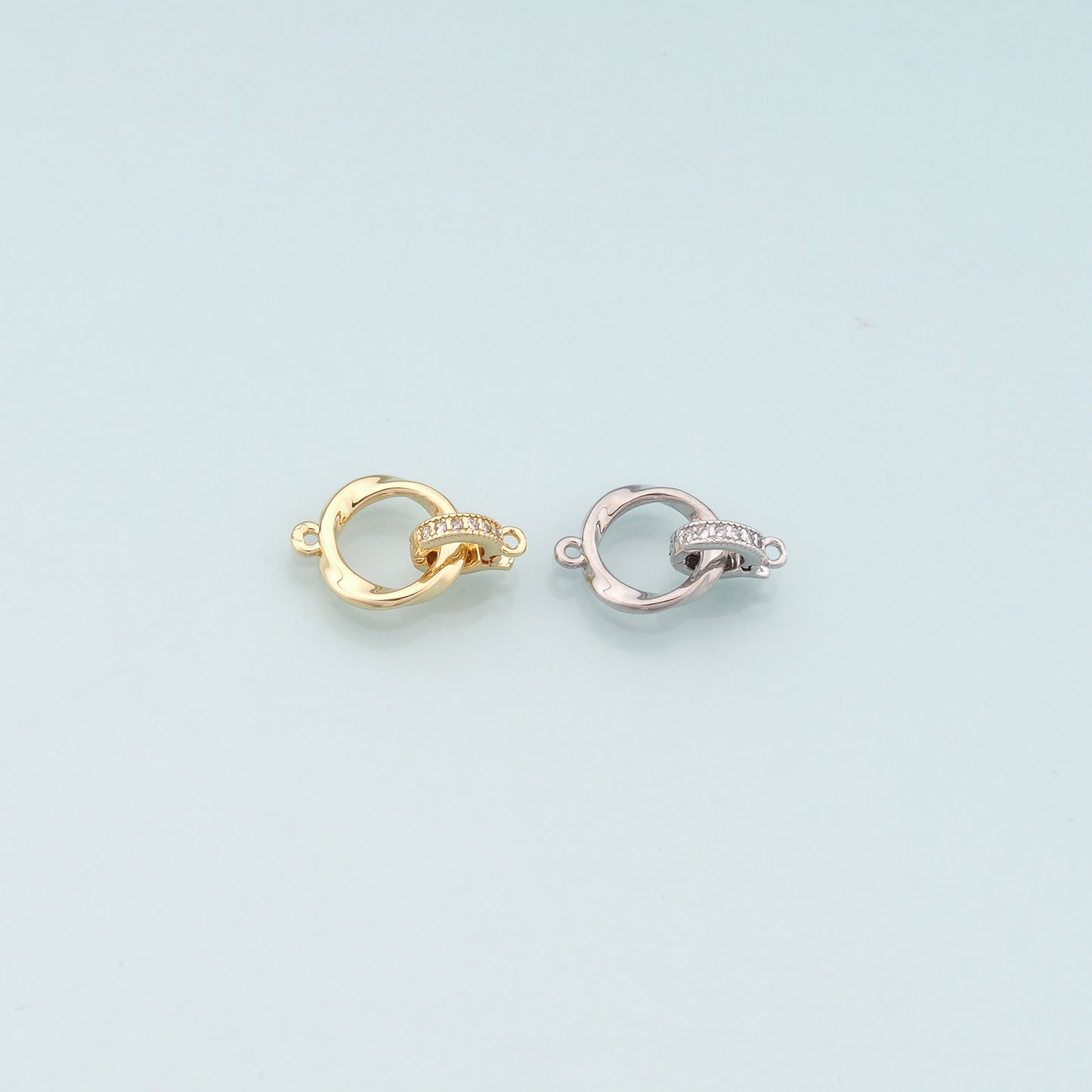 18K Gold Filled Round Carabiner Clasp,Carabiner Lock Connector,Spring Push Gate for DIY Jewelry Clasp Finding Necklace Bracelet