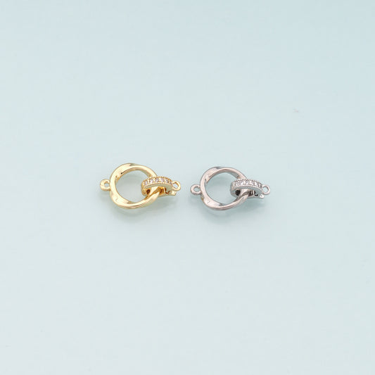18K Gold Filled Round Carabiner Clasp,Carabiner Lock Connector,Spring Push Gate for DIY Jewelry Clasp Finding Necklace Bracelet