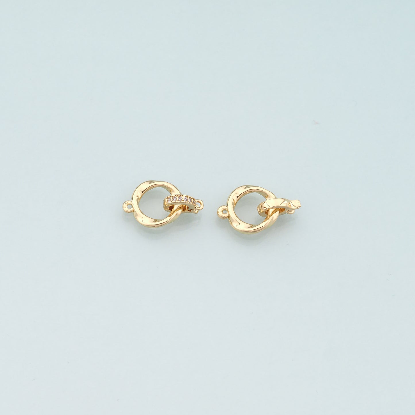 18K Gold Filled Round Carabiner Clasp,Carabiner Lock Connector,Spring Push Gate for DIY Jewelry Clasp Finding Necklace Bracelet