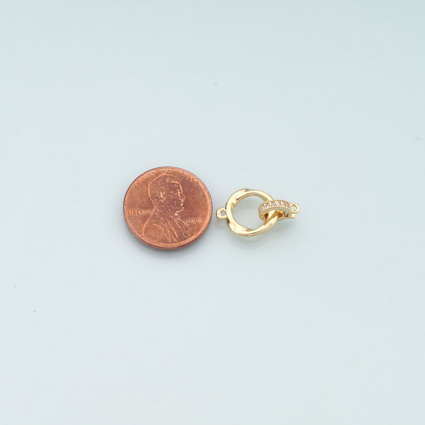 18K Gold Filled Round Carabiner Clasp,Carabiner Lock Connector,Spring Push Gate for DIY Jewelry Clasp Finding Necklace Bracelet