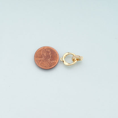 18K Gold Filled Round Carabiner Clasp,Carabiner Lock Connector,Spring Push Gate for DIY Jewelry Clasp Finding Necklace Bracelet