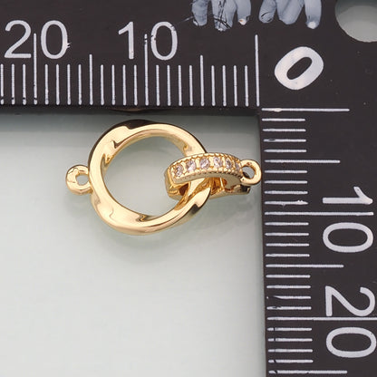 18K Gold Filled Round Carabiner Clasp,Carabiner Lock Connector,Spring Push Gate for DIY Jewelry Clasp Finding Necklace Bracelet