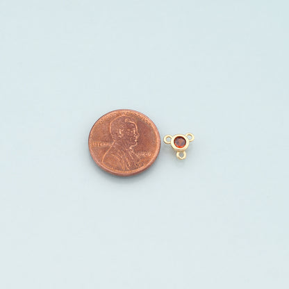Gold Connector Charm,18K Gold Filled Round Pendant,CZ Micro Pave Round Charm Bracelet Necklace for DIY Jewelry Making Supply