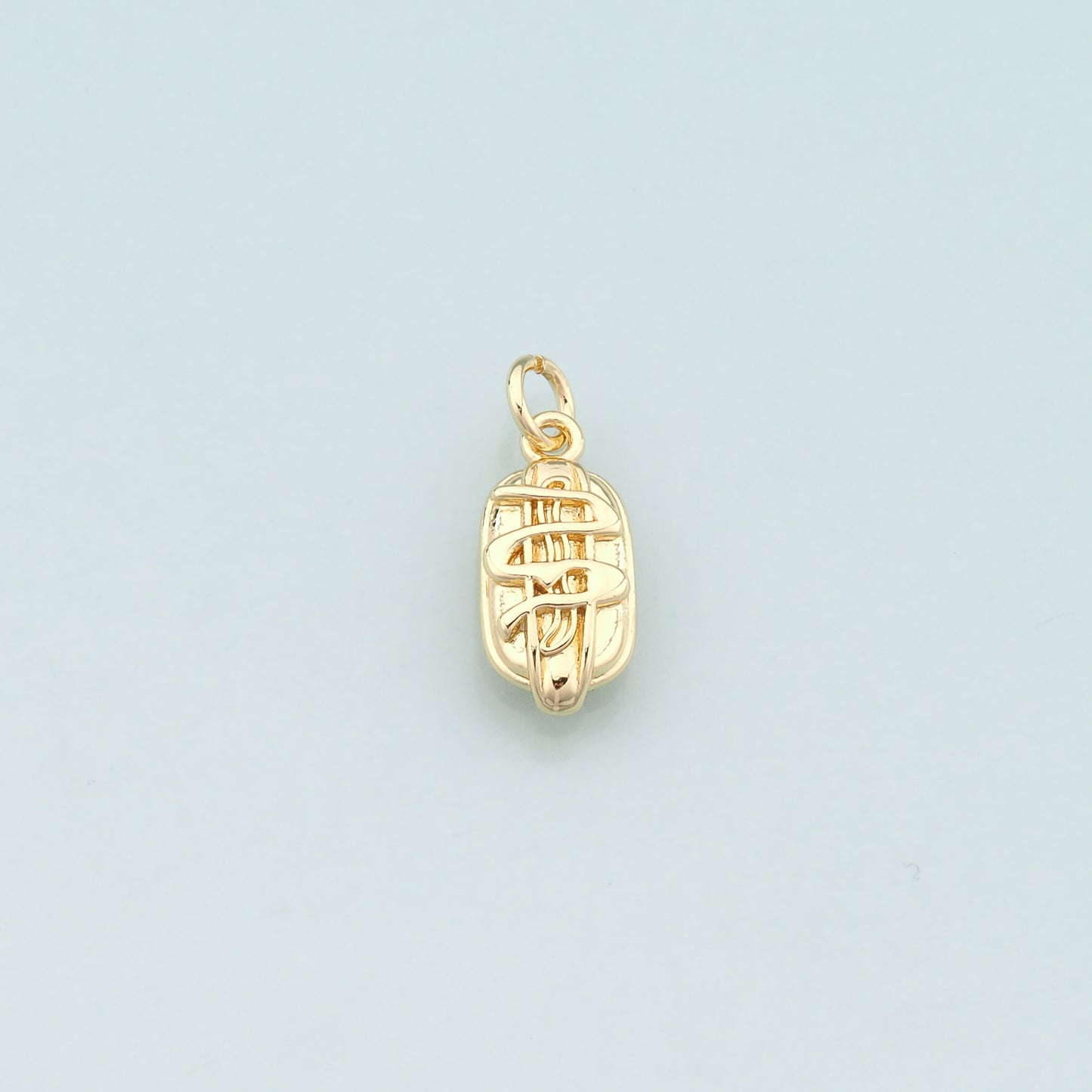 18K Gold Filled Hot Dog Pendant,Dainty Beard Charm Bracelet Necklace for DIY Jewelry Making Supply