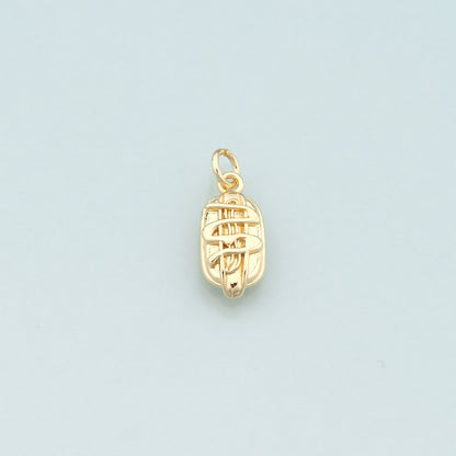18K Gold Filled Hot Dog Pendant,Dainty Beard Charm Bracelet Necklace for DIY Jewelry Making Supply
