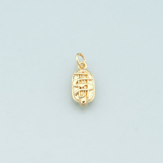 18K Gold Filled Hot Dog Pendant,Dainty Beard Charm Bracelet Necklace for DIY Jewelry Making Supply