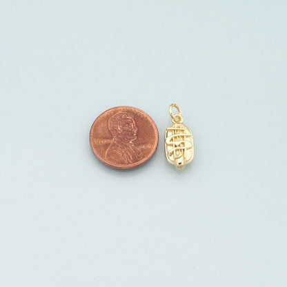 18K Gold Filled Hot Dog Pendant,Dainty Beard Charm Bracelet Necklace for DIY Jewelry Making Supply