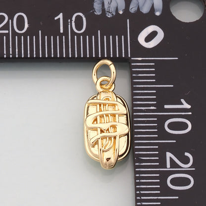 18K Gold Filled Hot Dog Pendant,Dainty Beard Charm Bracelet Necklace for DIY Jewelry Making Supply