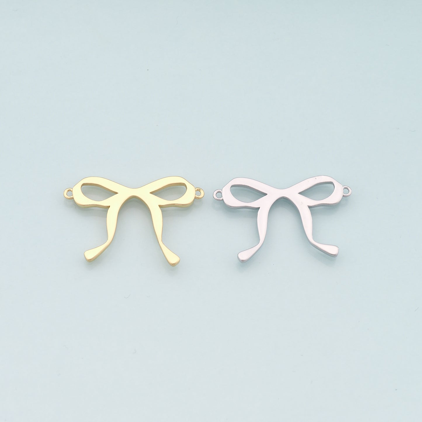 18K Gold Filled Bow Connector Charm,Bow Tie Charm Bracelet Necklace for DIY Jewelry Making Supply