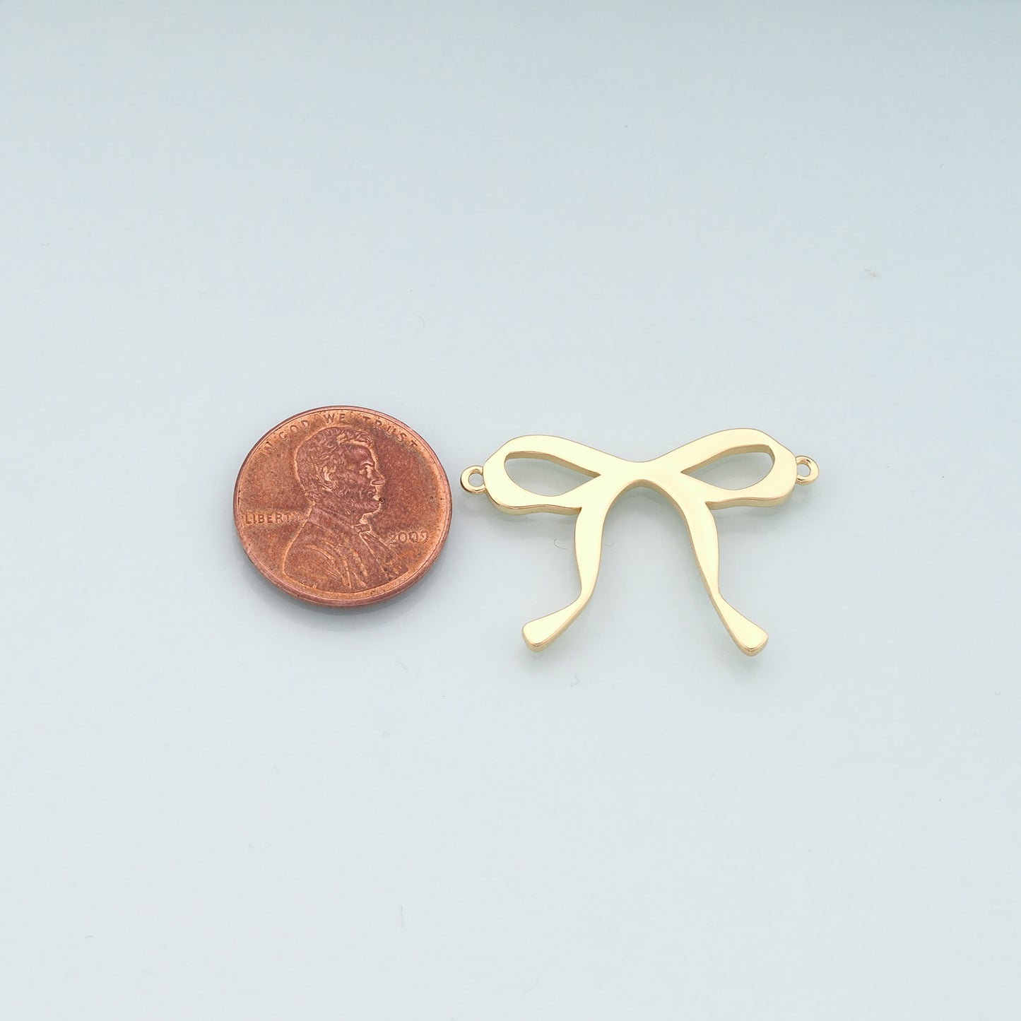 18K Gold Filled Bow Connector Charm,Bow Tie Charm Bracelet Necklace for DIY Jewelry Making Supply