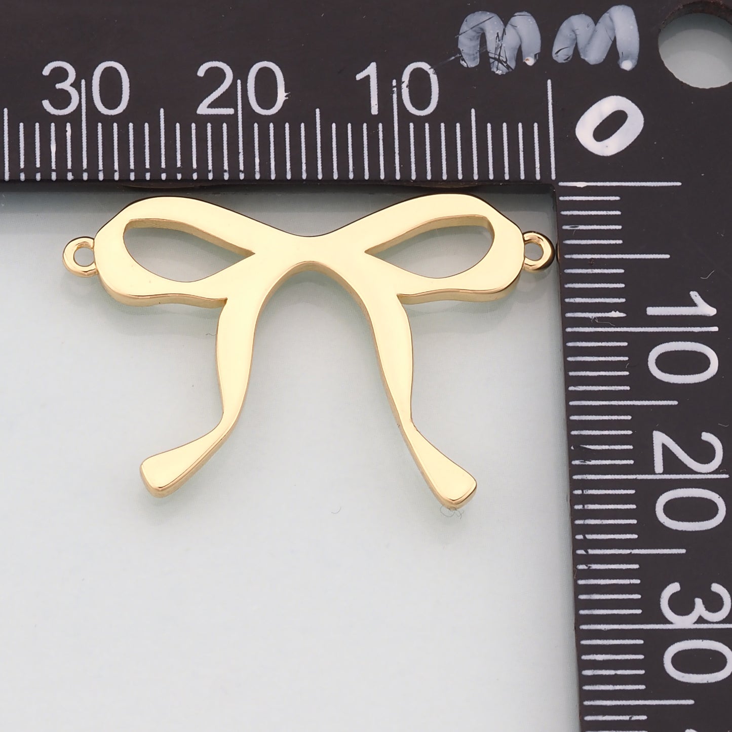 18K Gold Filled Bow Connector Charm,Bow Tie Charm Bracelet Necklace for DIY Jewelry Making Supply