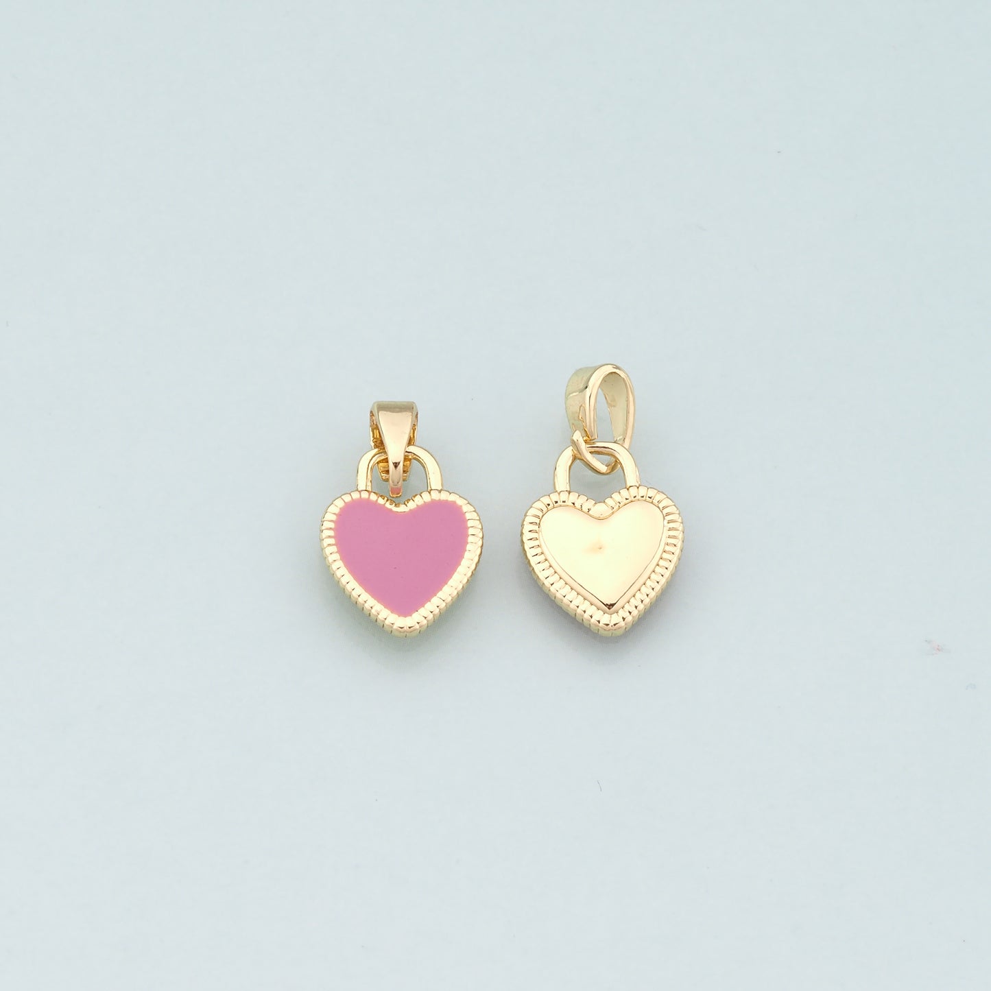 Gold Heart Charms,18K Gold Filled Heart Pendant,Enamel Heart Charm Bracelet Necklace for DIY Jewelry Making Supply