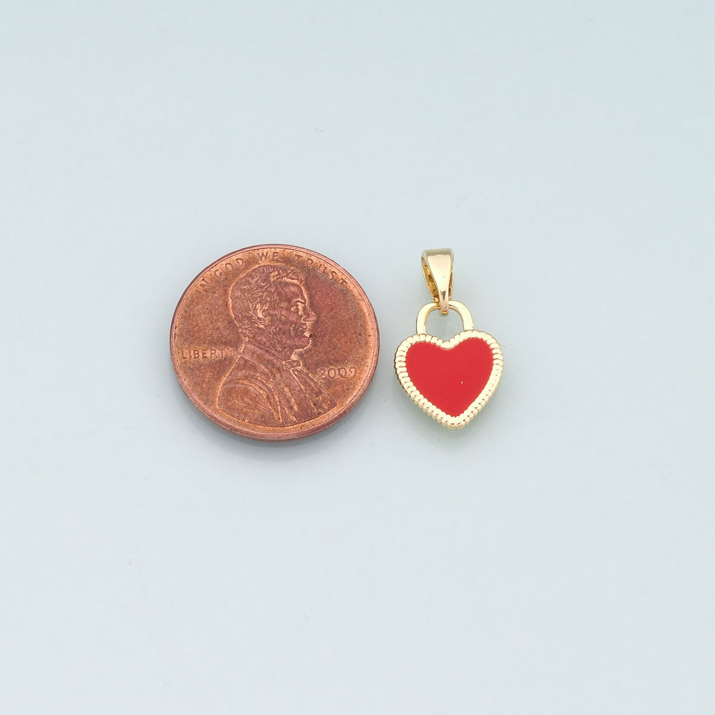 Gold Heart Charms,18K Gold Filled Heart Pendant,Enamel Heart Charm Bracelet Necklace for DIY Jewelry Making Supply