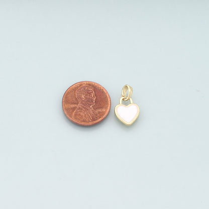 Gold Heart Charms,18K Gold Filled Heart Pendant,Enamel Heart Charm Bracelet Necklace for DIY Jewelry Making Supply
