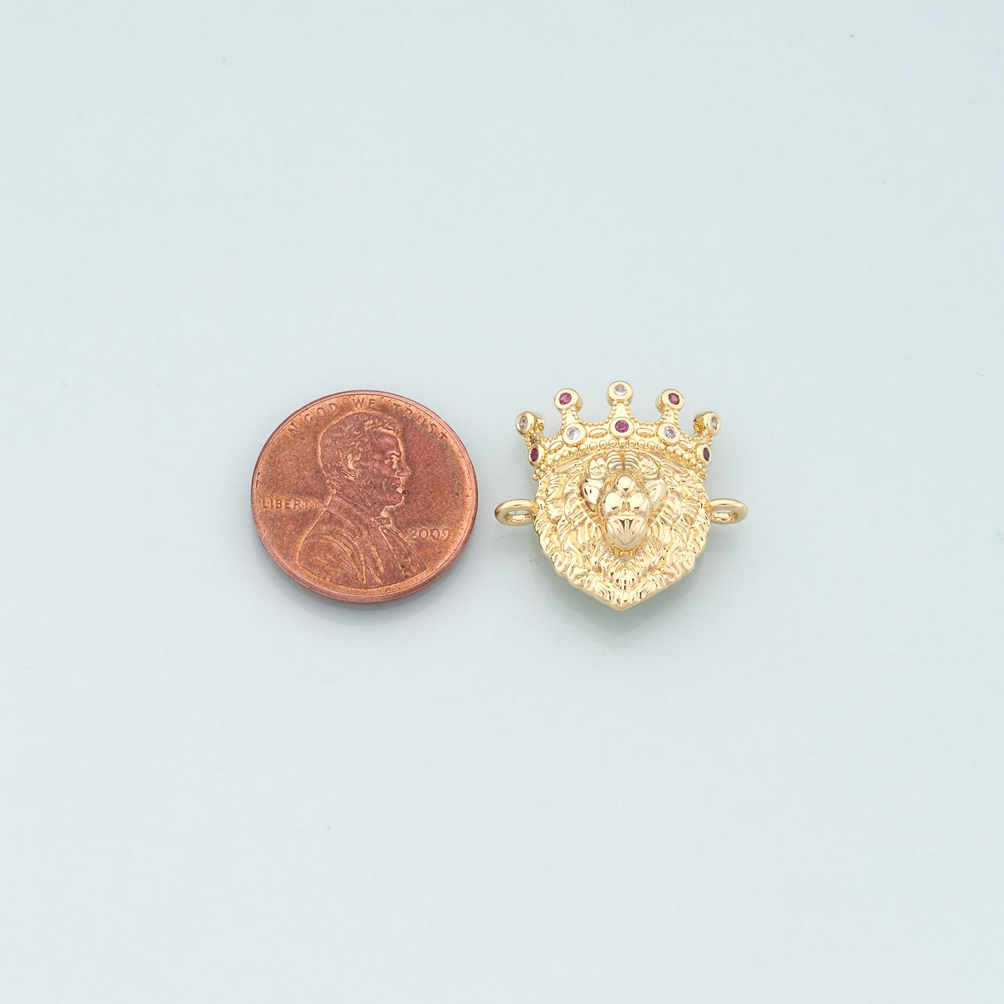 Gold Animal Charms,18K Gold Filled Lion Pendant,CZ Micro Pave Lion Charm Bracelet Necklace for DIY Jewelry Making Supply