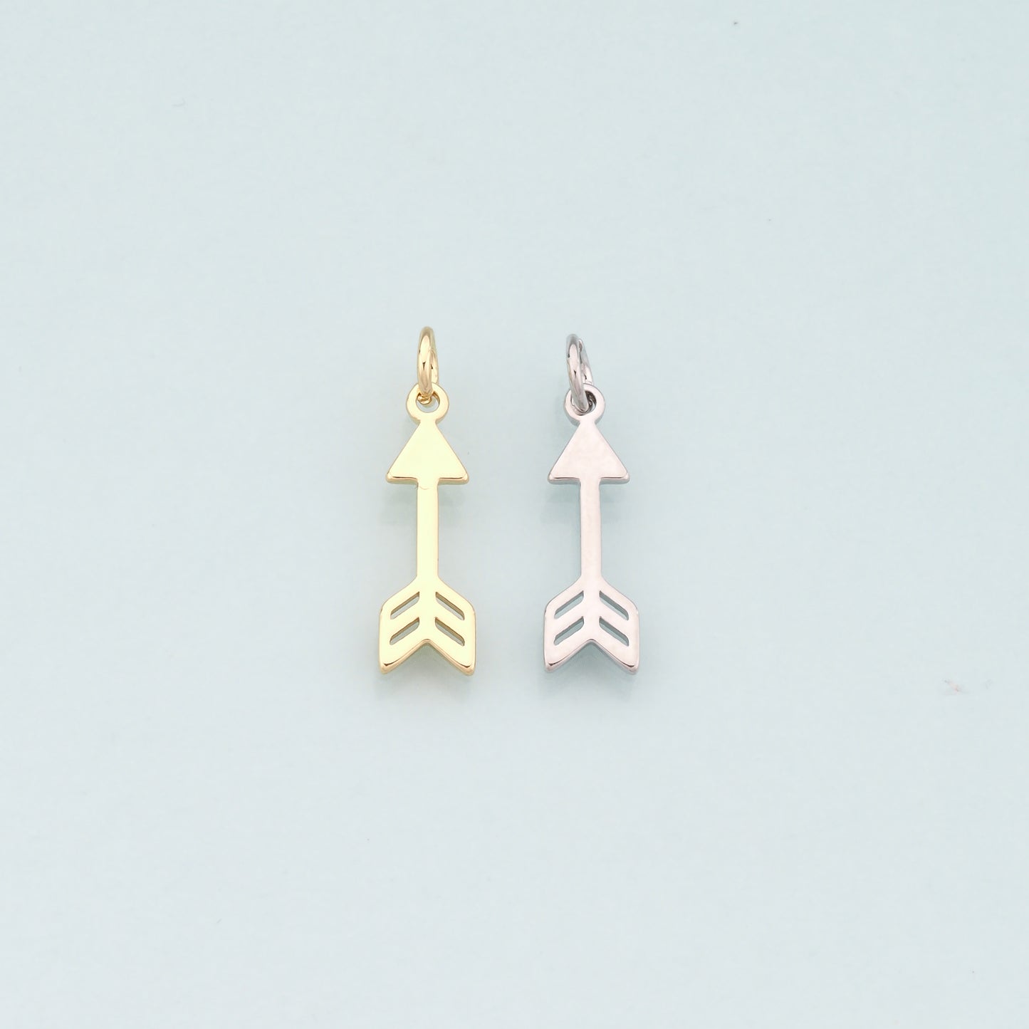 18K Gold Filled Arrow Pendant,Dainty Arrow Charm Bracelet Necklace for DIY Jewelry Making Supply