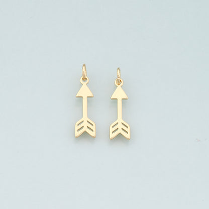 18K Gold Filled Arrow Pendant,Dainty Arrow Charm Bracelet Necklace for DIY Jewelry Making Supply