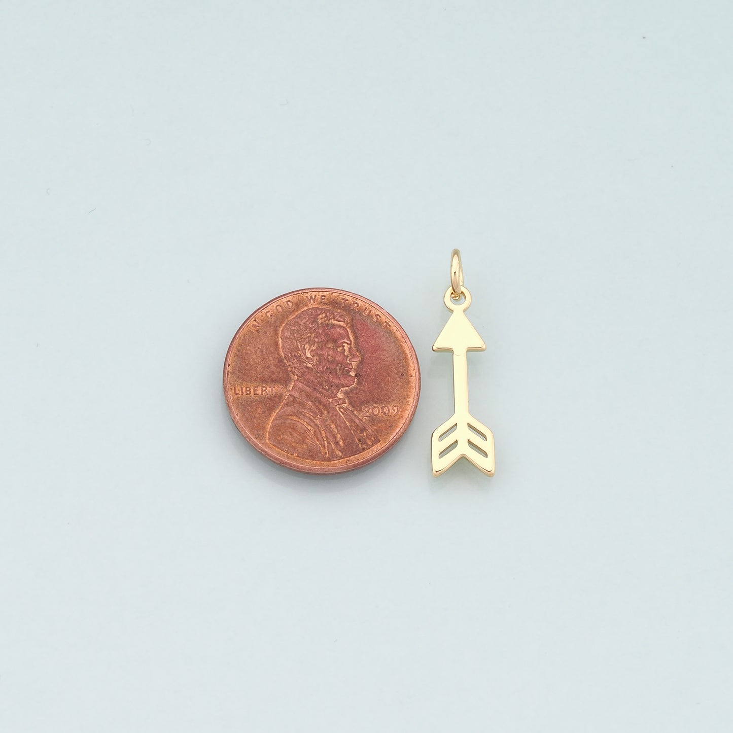 18K Gold Filled Arrow Pendant,Dainty Arrow Charm Bracelet Necklace for DIY Jewelry Making Supply