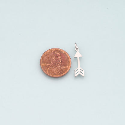 18K Gold Filled Arrow Pendant,Dainty Arrow Charm Bracelet Necklace for DIY Jewelry Making Supply