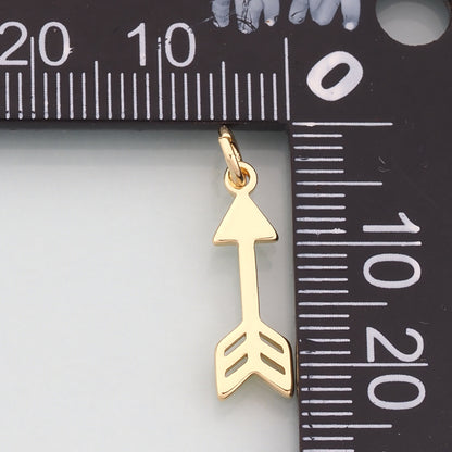 18K Gold Filled Arrow Pendant,Dainty Arrow Charm Bracelet Necklace for DIY Jewelry Making Supply