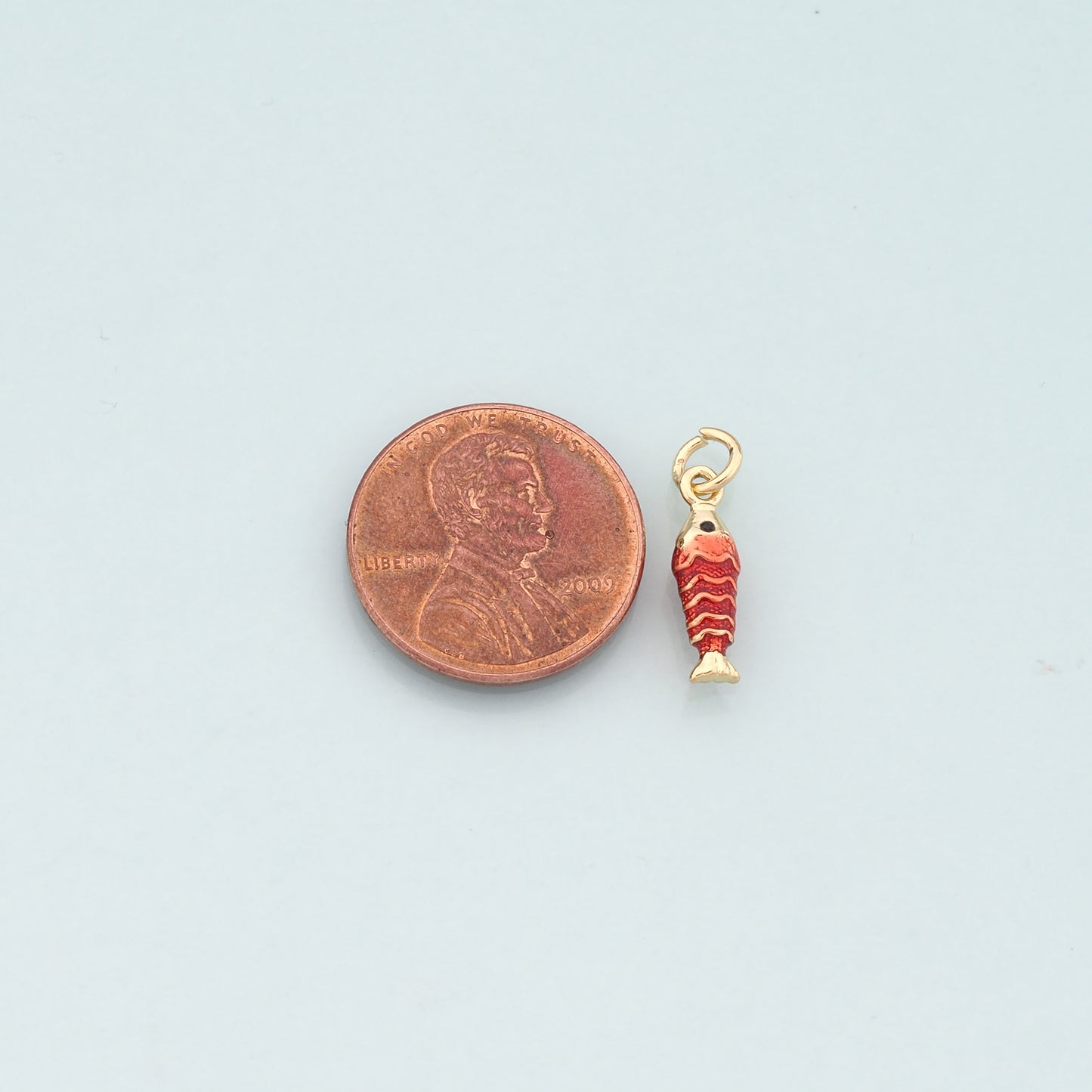 Gold Fish Charms,18K Gold Filled Fish Pendant,Enamel Ocean Charm Bracelet Necklace for DIY Jewelry Making Supply