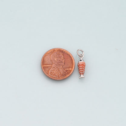 Gold Fish Charms,18K Gold Filled Fish Pendant,Enamel Ocean Charm Bracelet Necklace for DIY Jewelry Making Supply