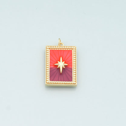 Gold Star Charm,18K Gold Filled North Star Pendant,Enamel Celestial Charm Bracelet Necklace for DIY Jewelry Making Supply
