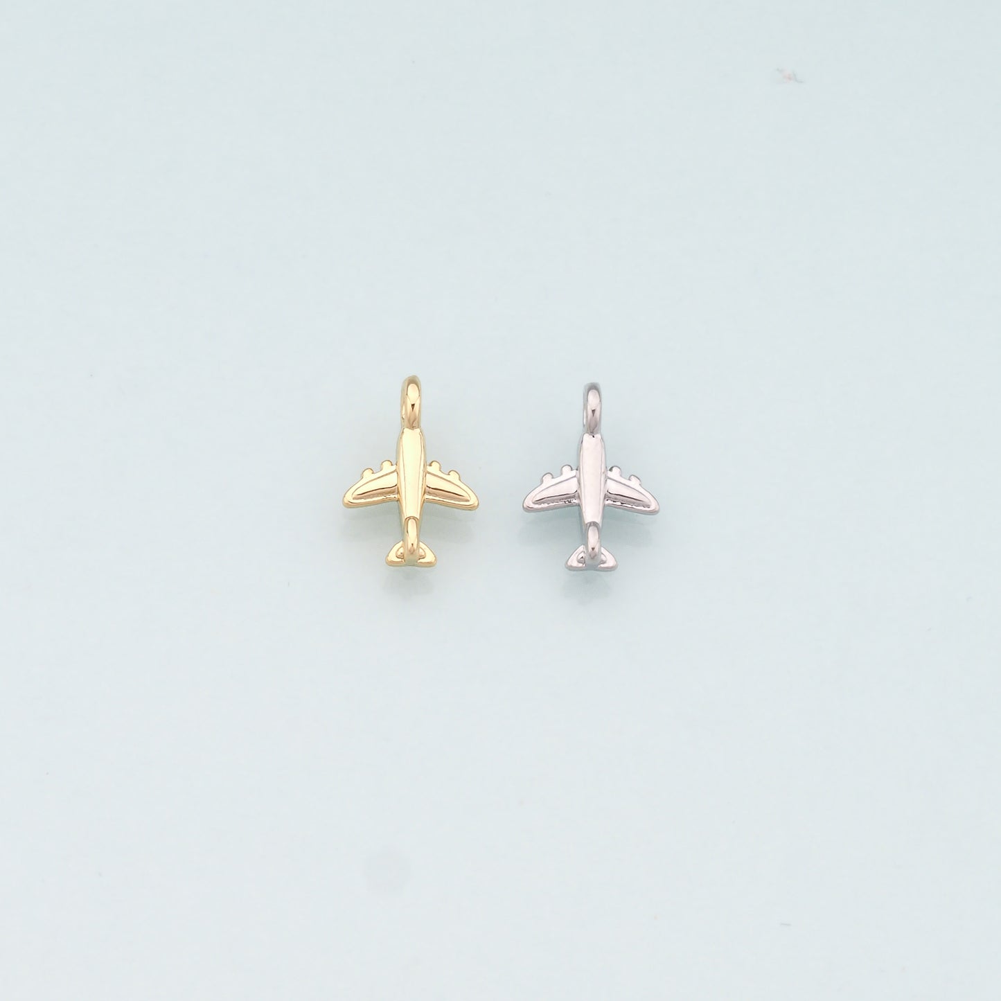 18K Gold Filled Airplane Pendant,Dainty Airplane Charm Bracelet Necklace for DIY Jewelry Making Supply