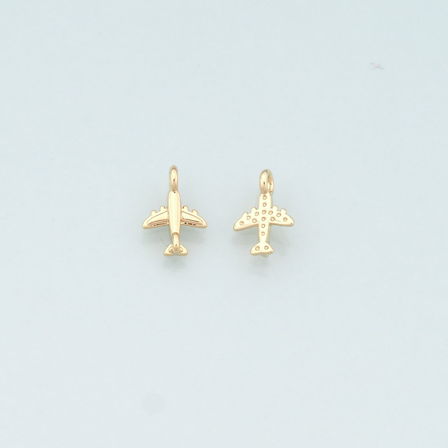 18K Gold Filled Airplane Pendant,Dainty Airplane Charm Bracelet Necklace for DIY Jewelry Making Supply
