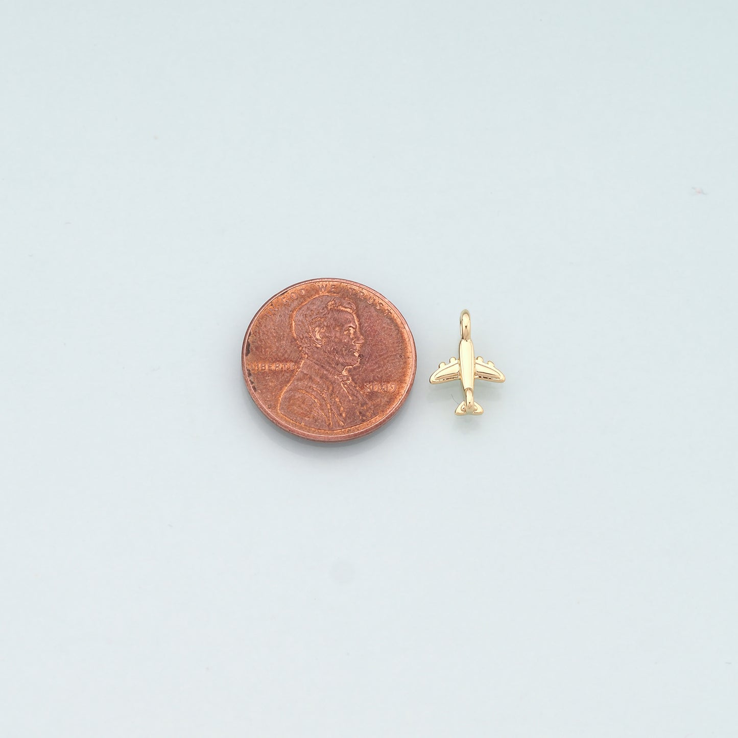 18K Gold Filled Airplane Pendant,Dainty Airplane Charm Bracelet Necklace for DIY Jewelry Making Supply