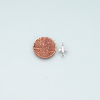 18K Gold Filled Airplane Pendant,Dainty Airplane Charm Bracelet Necklace for DIY Jewelry Making Supply