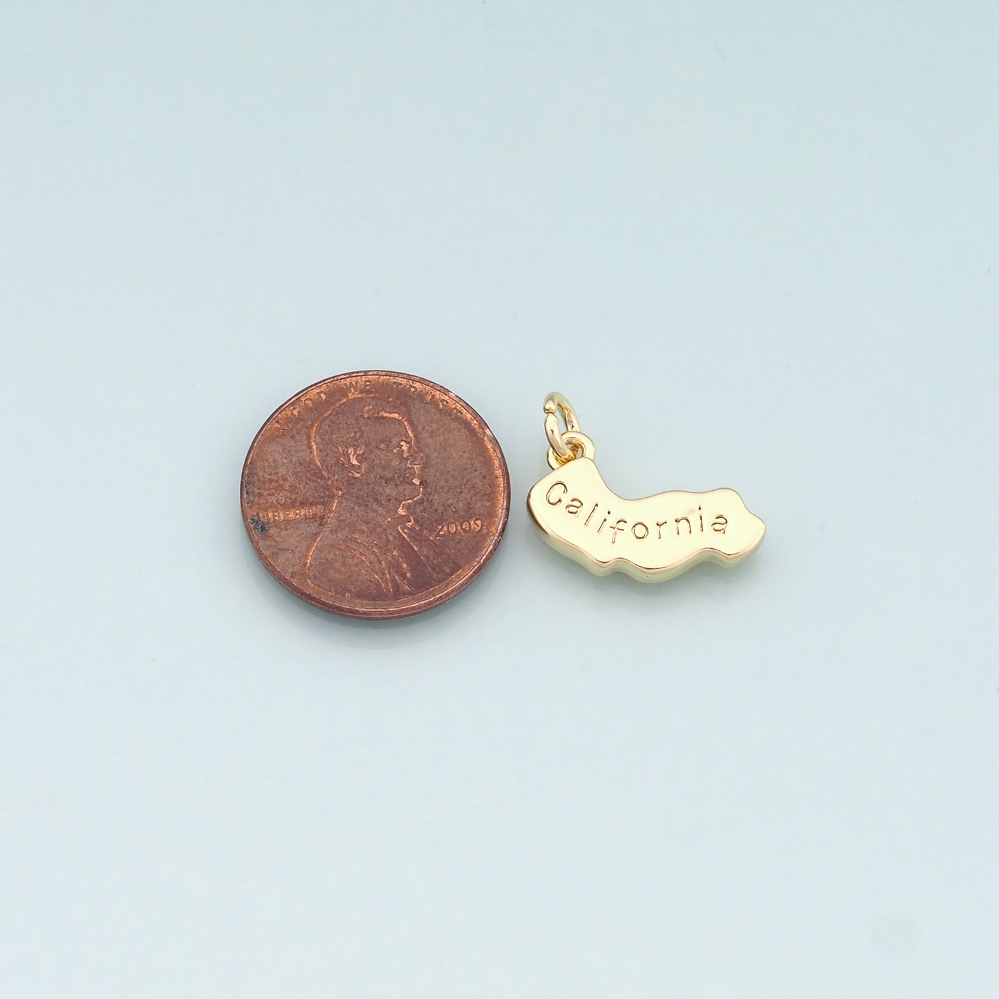 Gold US State Charms, 18K Gold Filled State Map Pendant, State Charm Bracelet Necklace for DIY Jewelry Making Supply