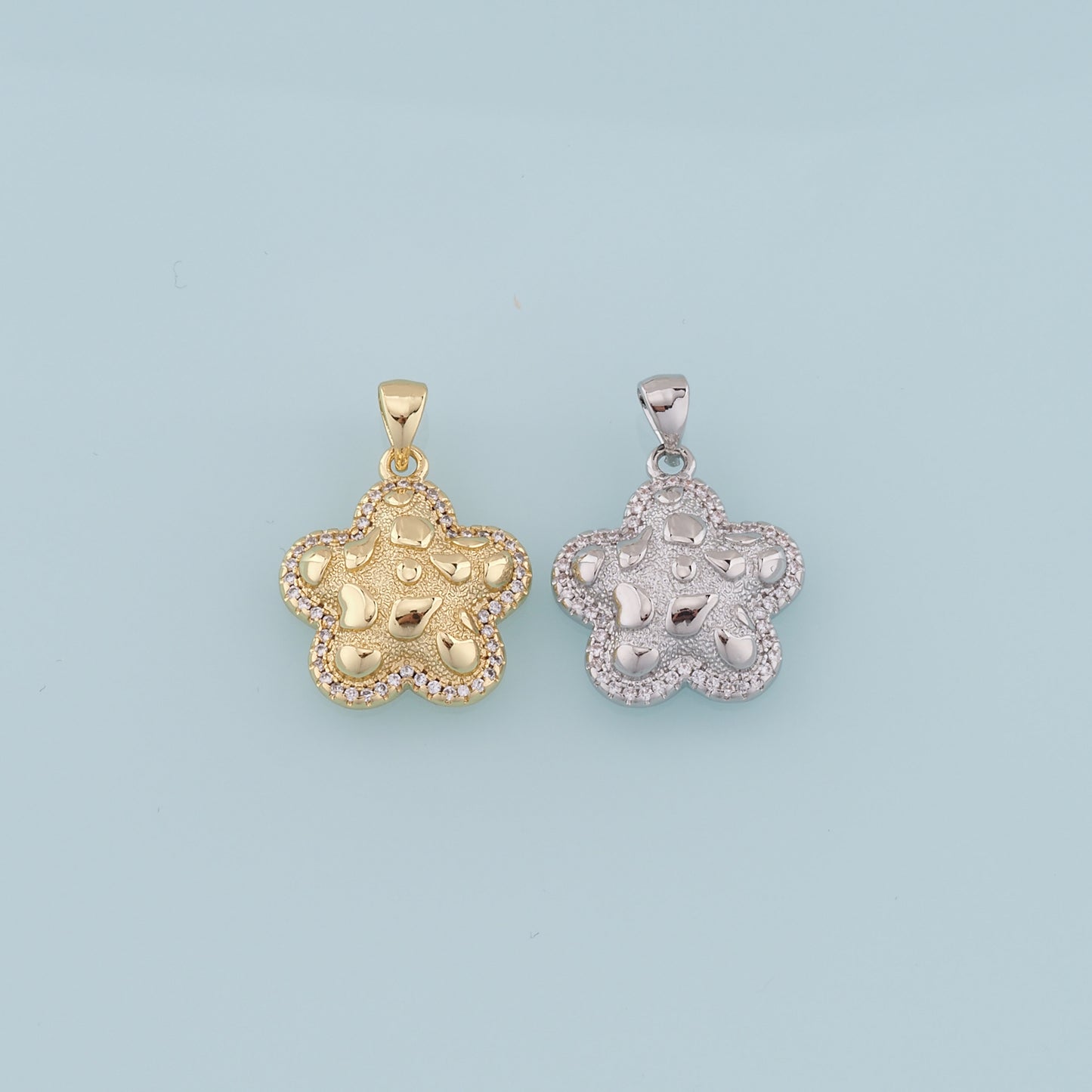 Gold Starfish Charms,18K Gold Filled Starfish Pendant,CZ Micro Pave Starfish Charm Bracelet Necklace for DIY Jewelry Making Supply