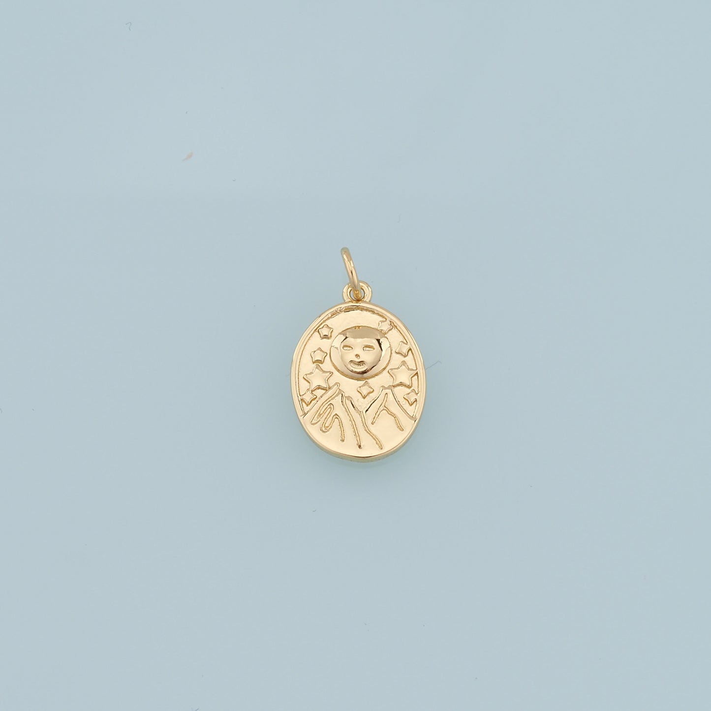 Gold Moon Star Charms,18K Gold Filled Moon Pendant,Celestial Charm Bracelet Necklace for DIY Jewelry Making Supply